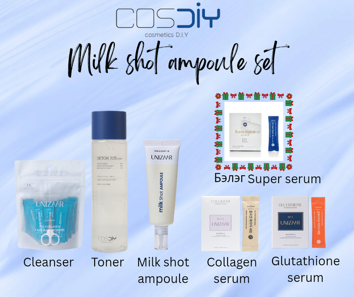 Milk shot ampoule set 