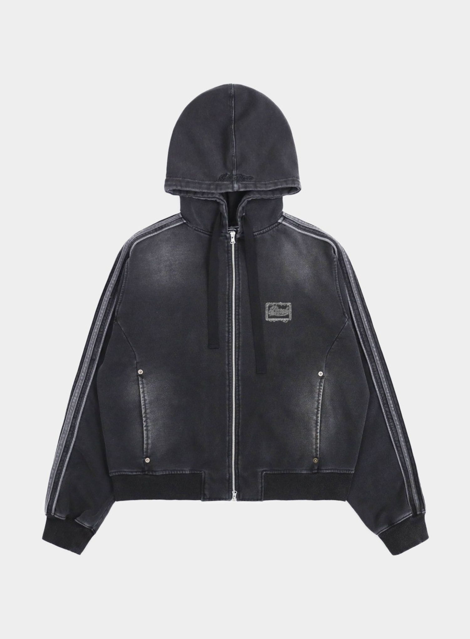 Billy Washed Denim Sweat Hoodie - Black