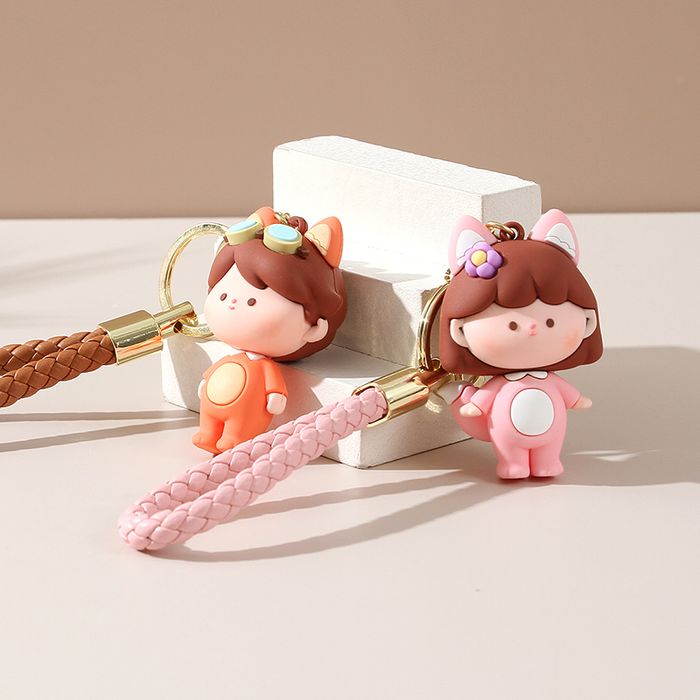 Forest Fox Couple Key Chain