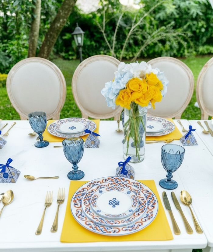 Ерөөл брэндийн гангар шаазан сэт (Цэнхэр)