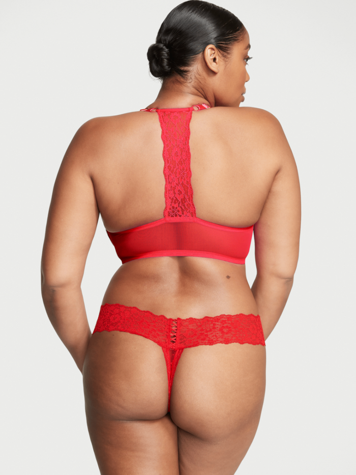 Lace Lace-Up Thong Panty