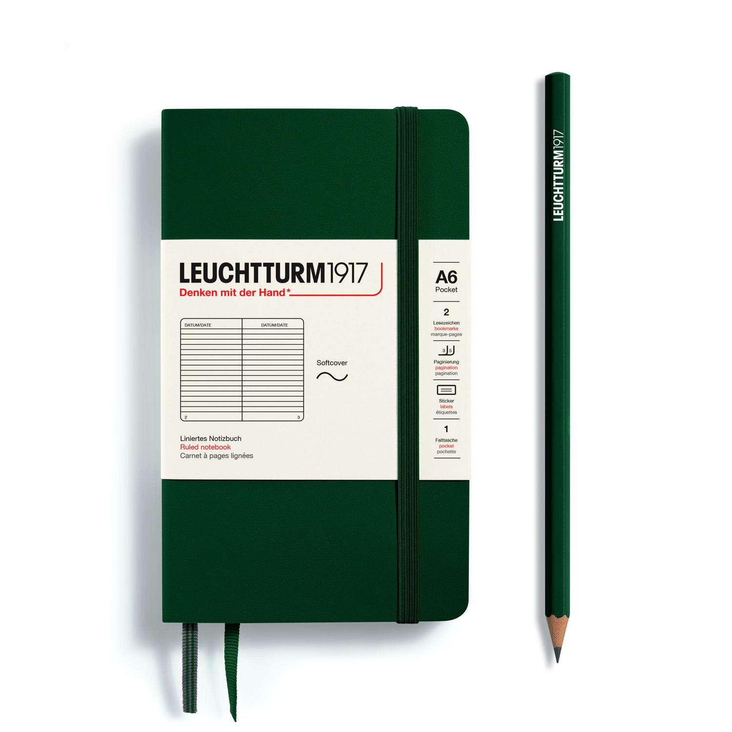 Forest Green, Softcover, Pocket (A6), 123 p., ruled