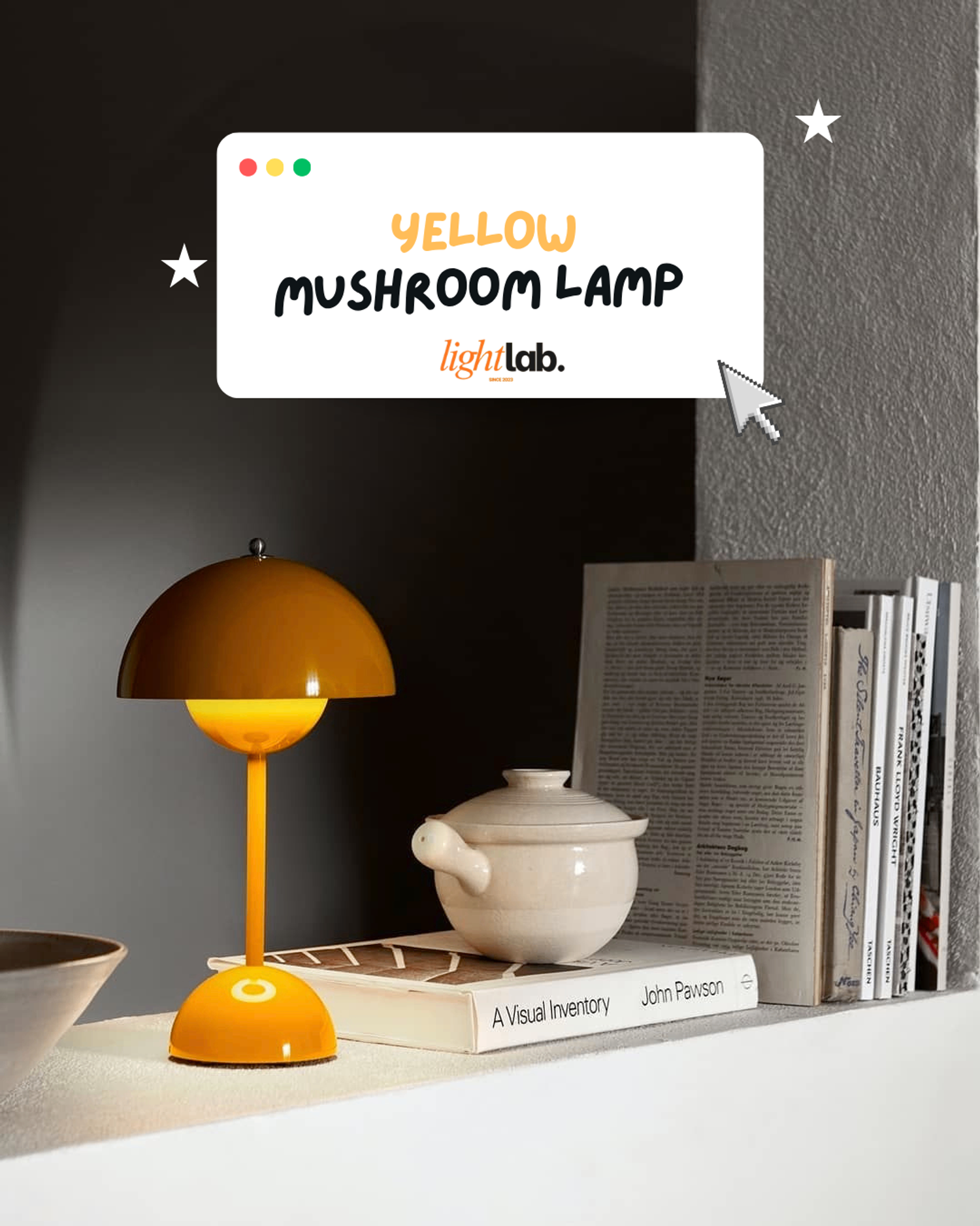 Yellow mushroom lamp