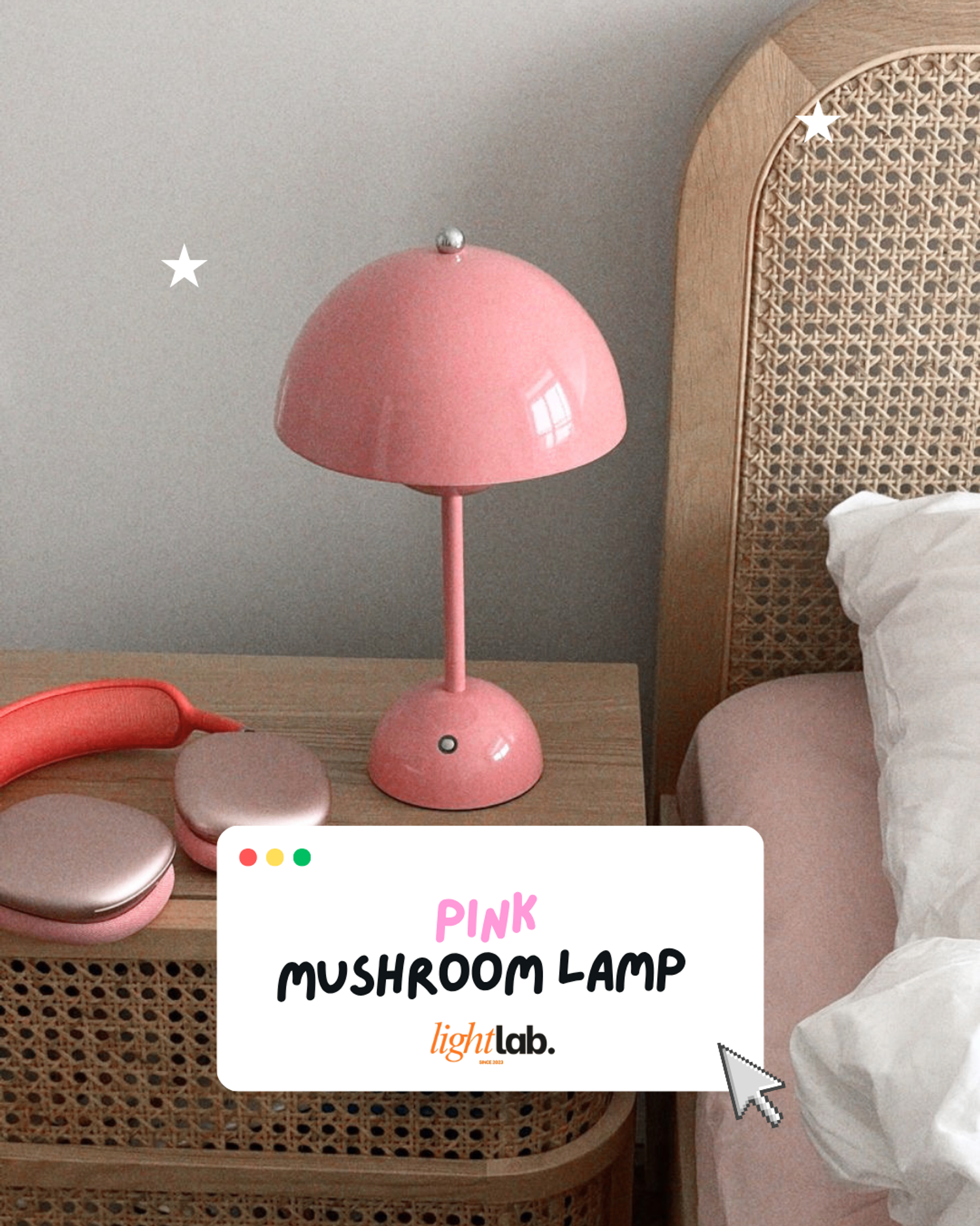 Pink mushroom lamp