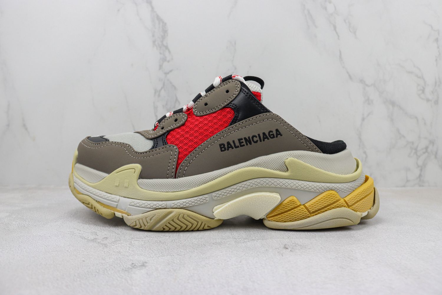 Balenciaga Multicolor Faux Leather and Mesh Triple S 