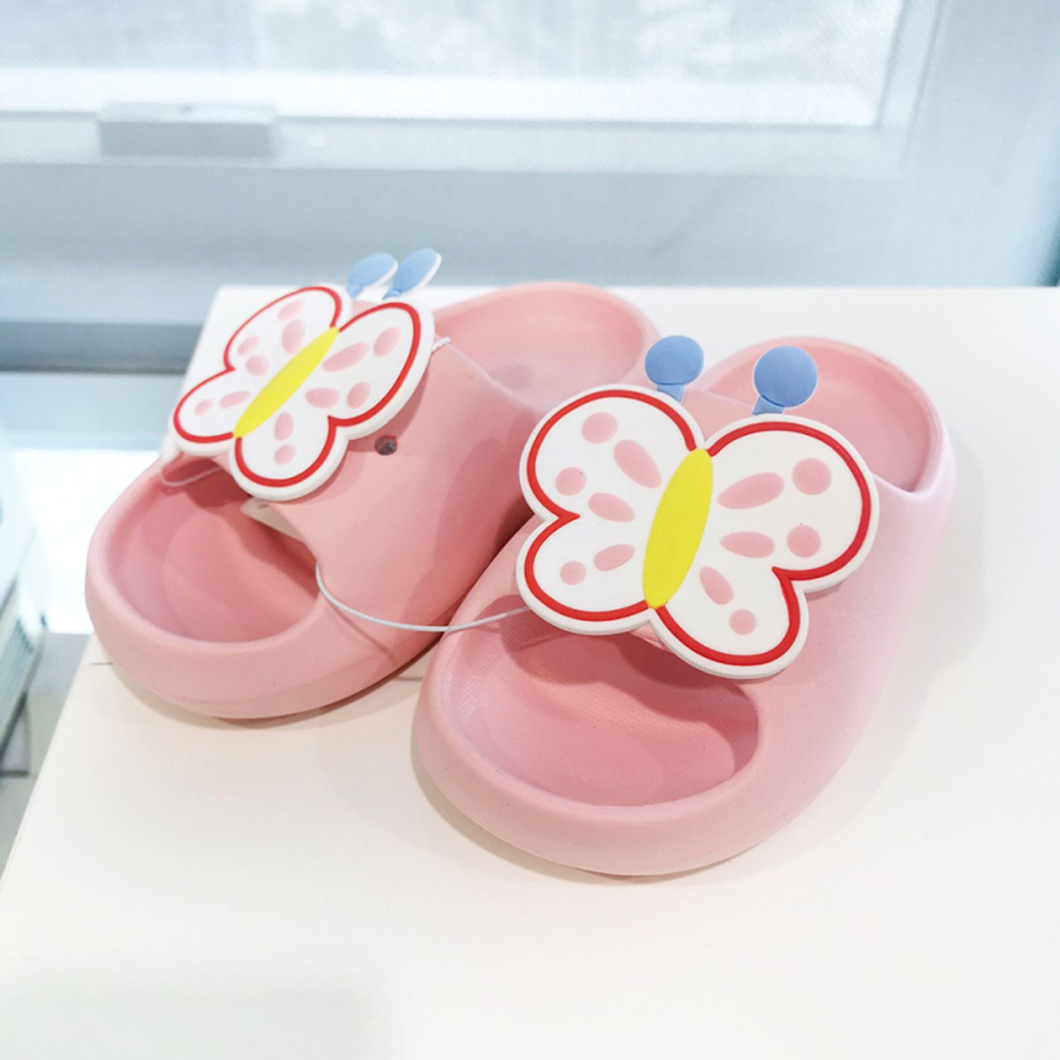 (Pink 190mm) Butterfly Series Soft Sandals for Ladies