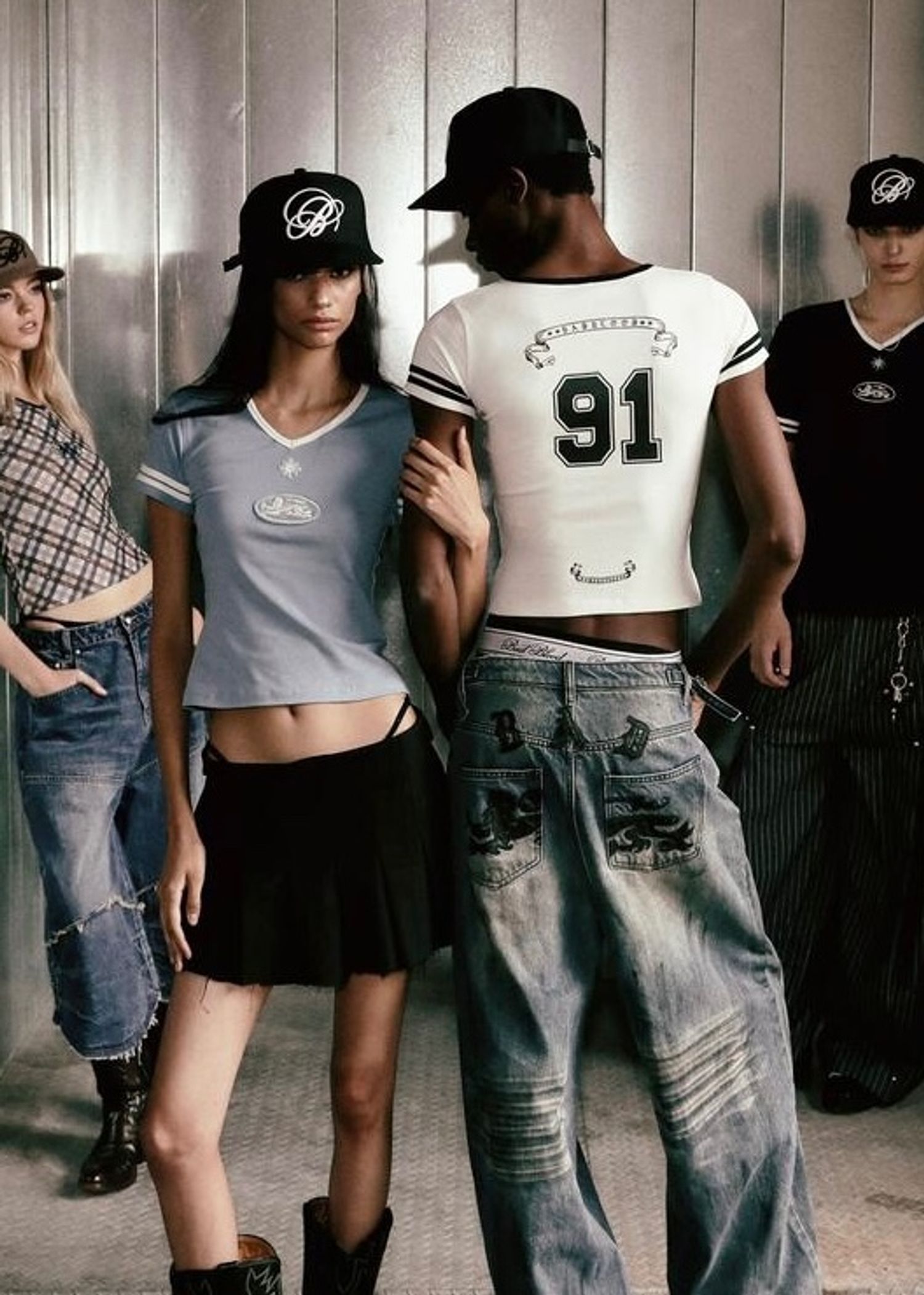 91 V-neck jersey T-shirt - Light Blue