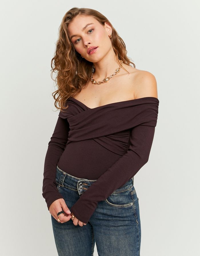 Brown Off Shoulders Body