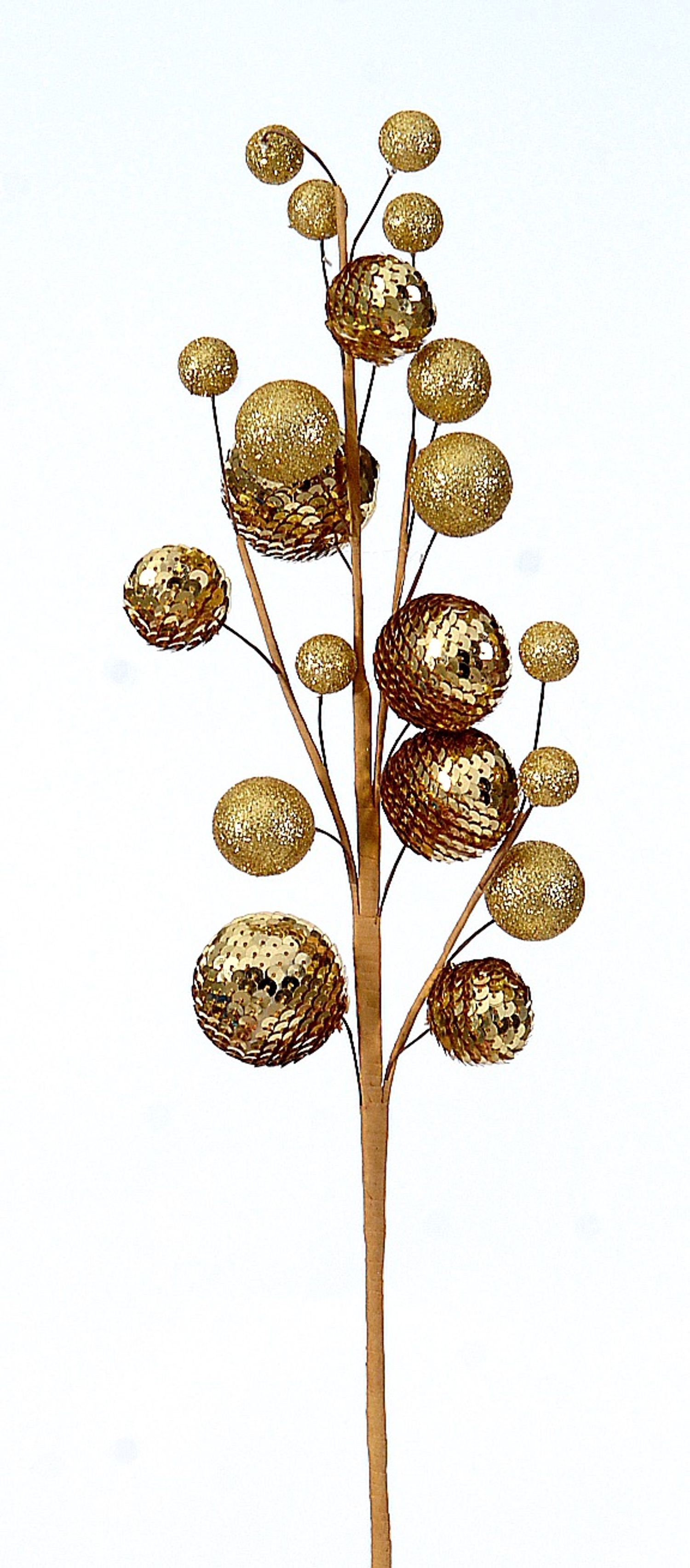  Branch w/gold glitter balls