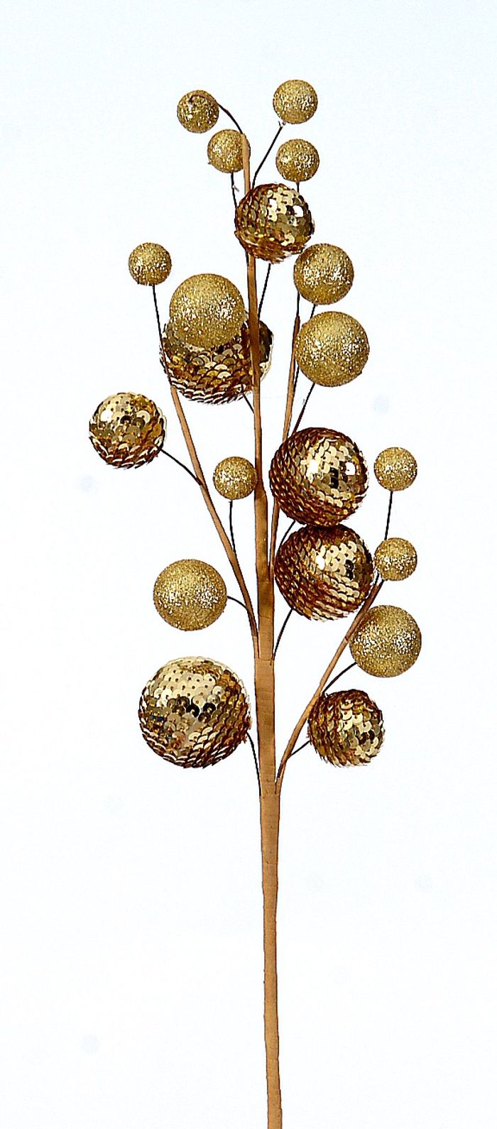  Branch w/gold glitter balls
