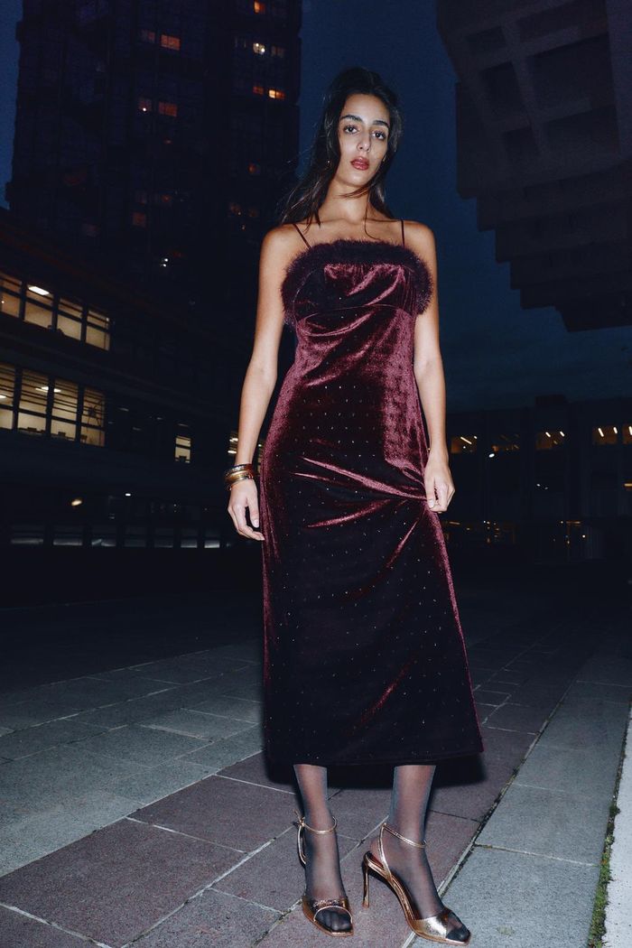 Velvet midi dress