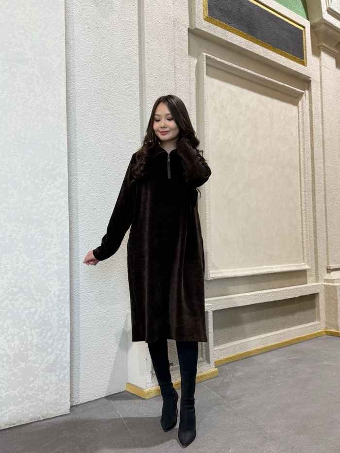 Тансаг хилэн даашинз бор өнгө