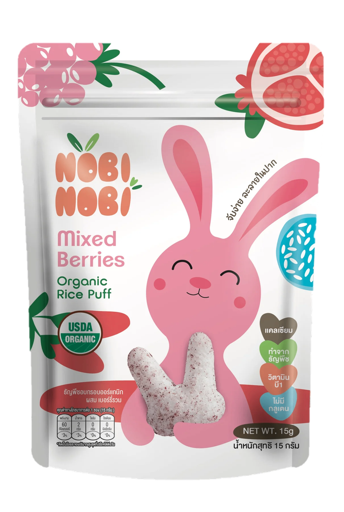Organic Rice Puffs Mixed Berries/ Будааны чипс (Холимог жимстэй)