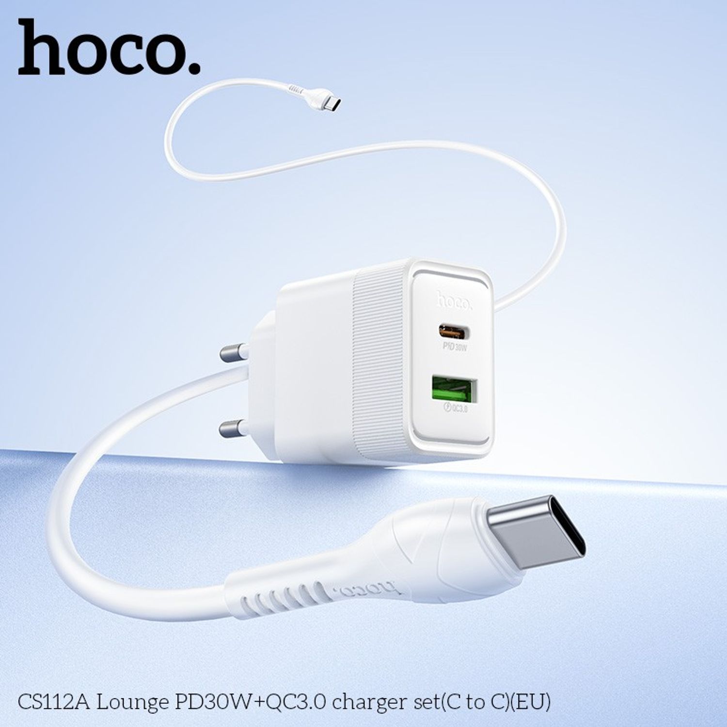 Hoco CS112A 30 Ватт + QC3.0 Цэнэглэгч (C-C) Евро) 