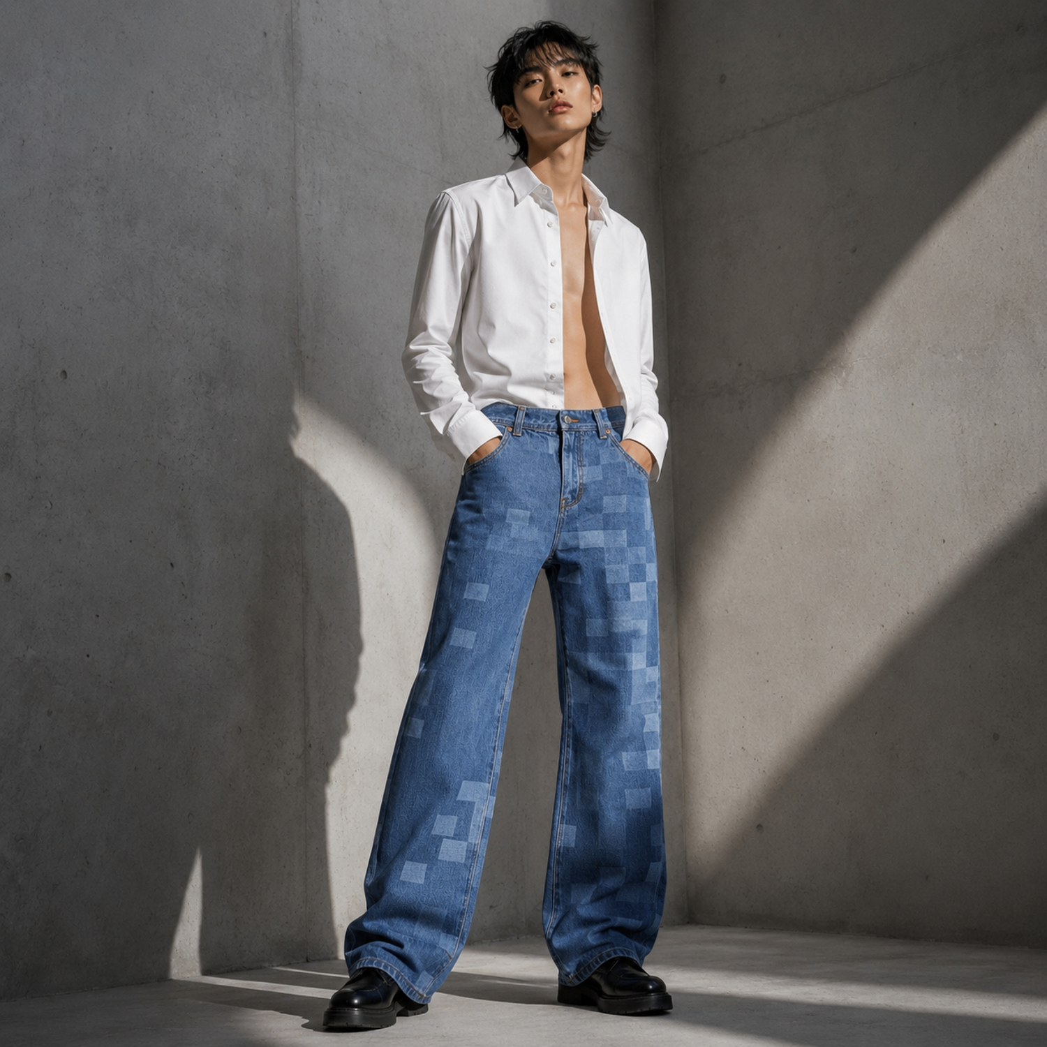 Mosaic Washed Denim / light blue
