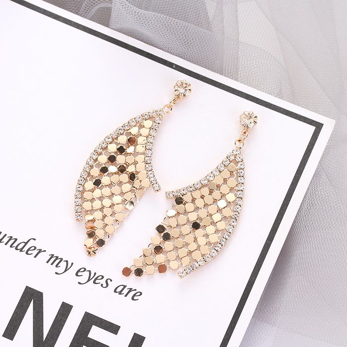 Golden Sequins Dangle Earrings