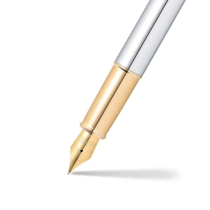 Sheaffer® 100 Chrome with Gold Trims Fountain Pen