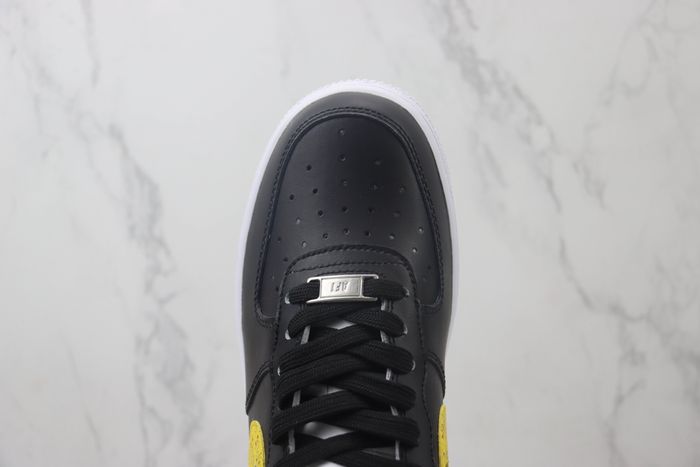 Nike Air Force 1 Low Black with Yellow and Distinctive Sole