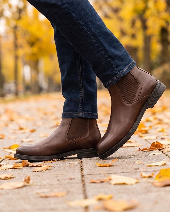 Stonefly brown leather upper