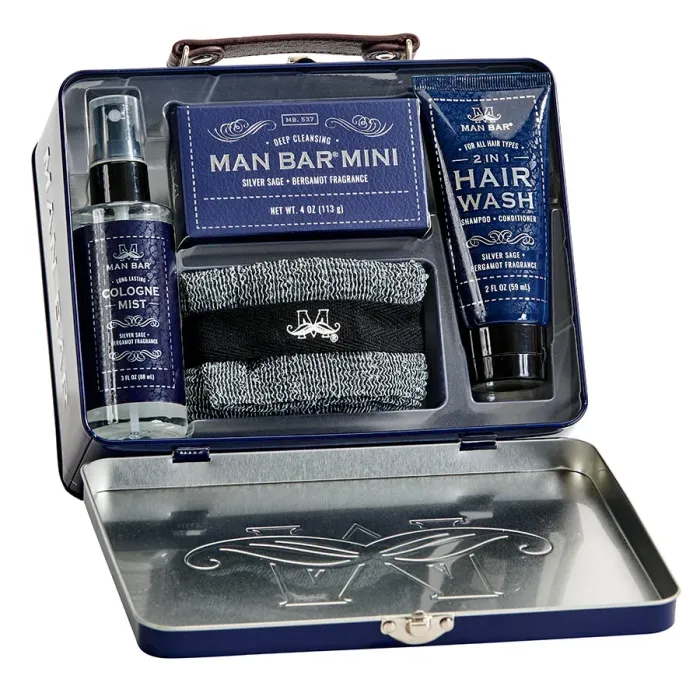 Man bar Travel gift set - Silver sage + Bergamot