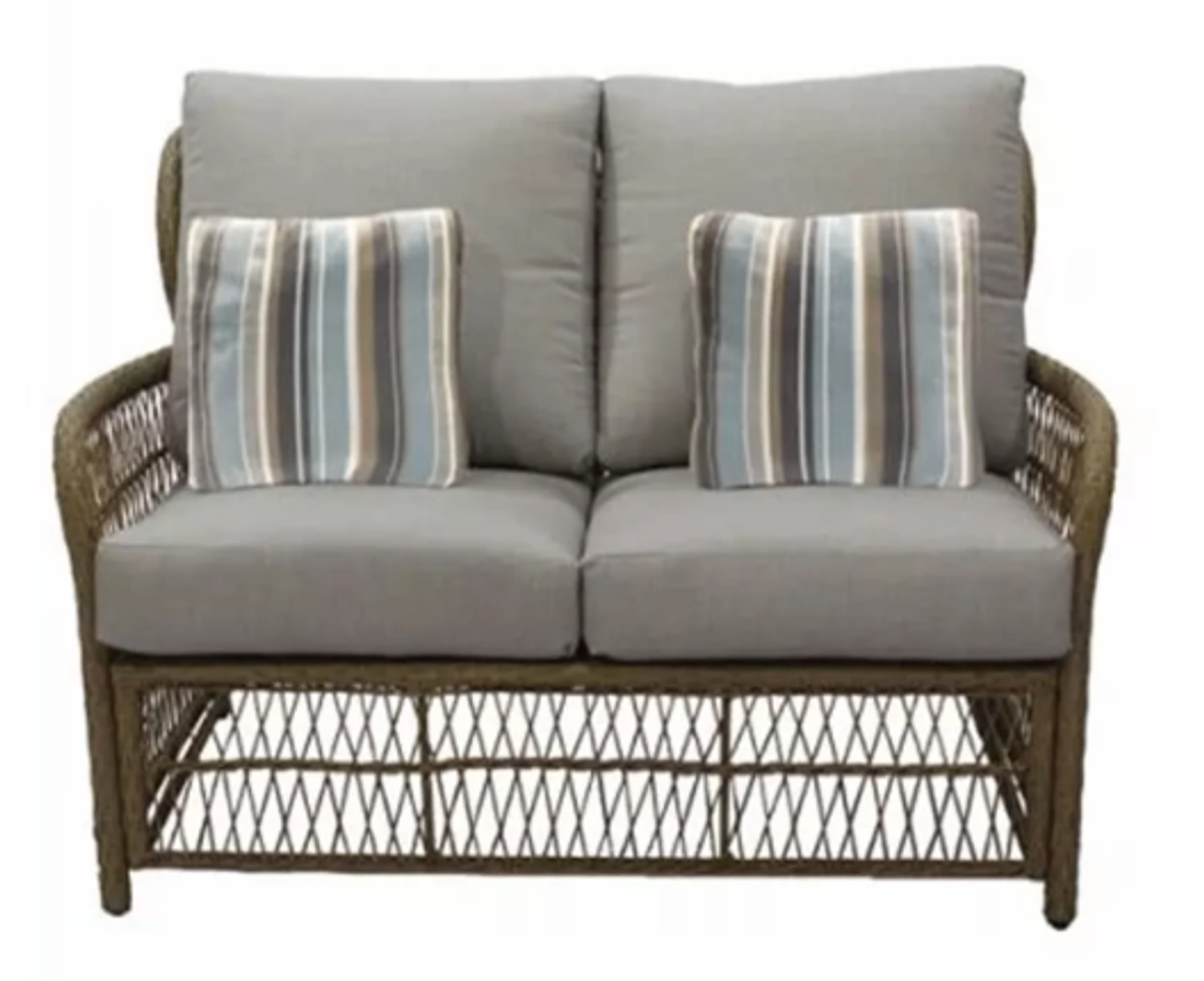 Wicker Rattan 2-Seater Loveseat Sofa