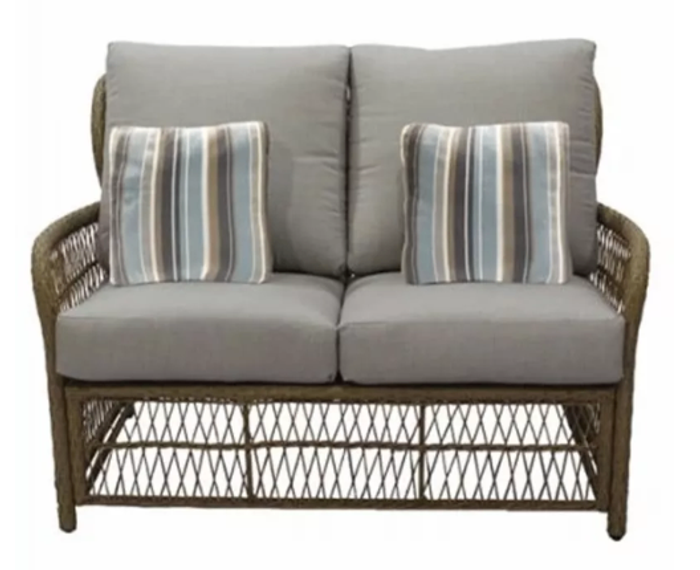 Wicker Rattan 2-Seater Loveseat Sofa