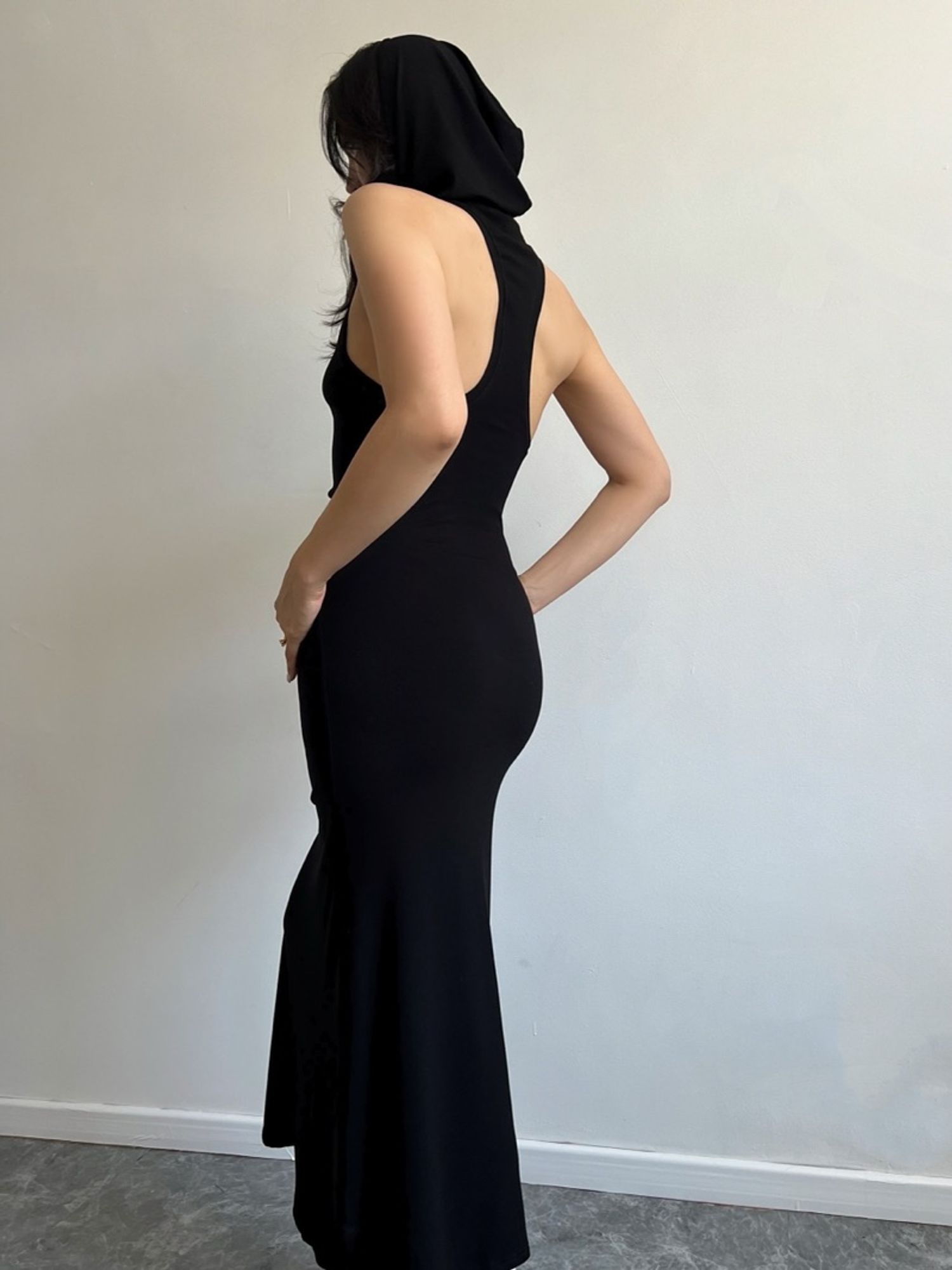 HOODED MAXI DRESS