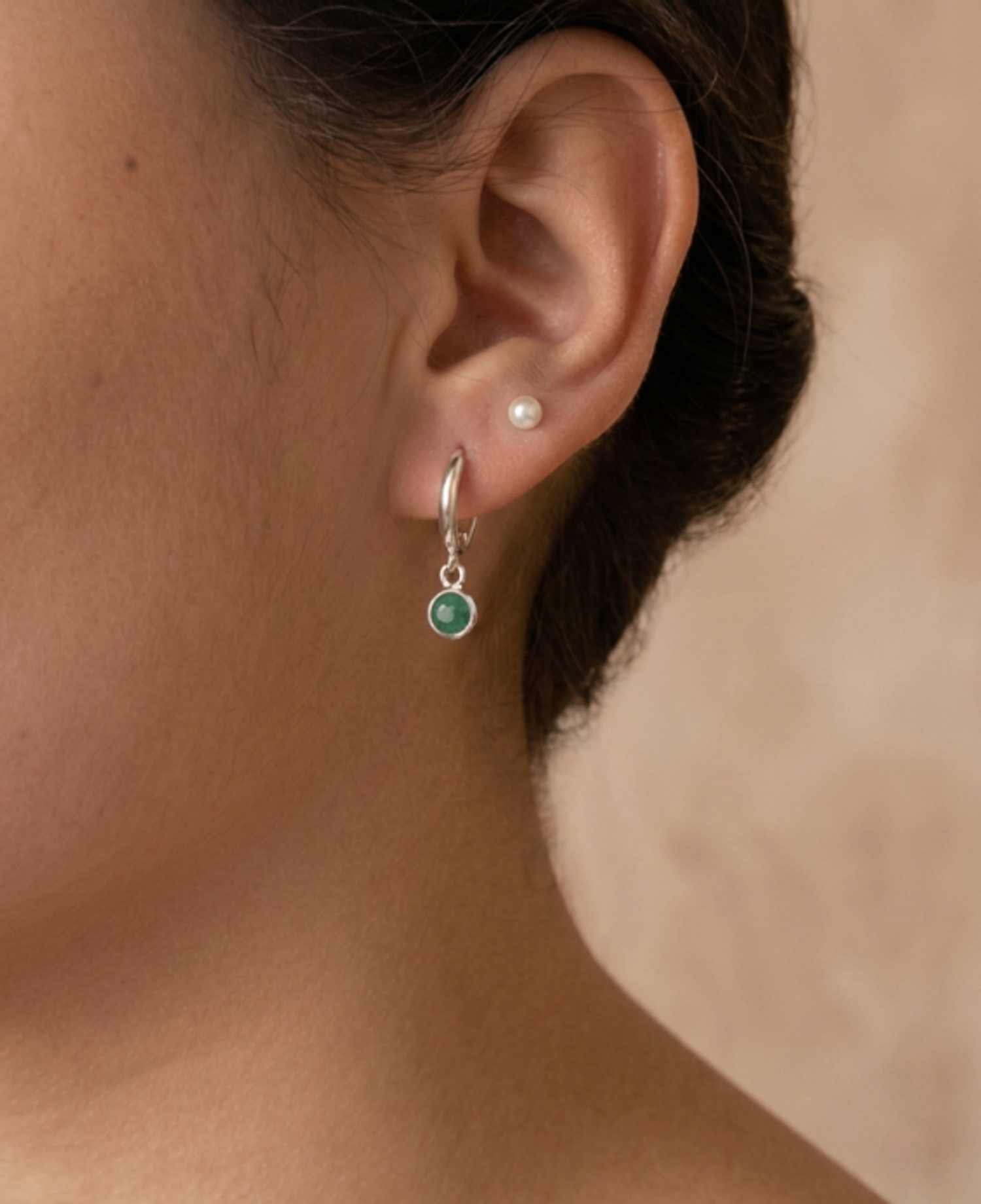 Green aventurine earrings/Ногоон Авентурин ээмэг
