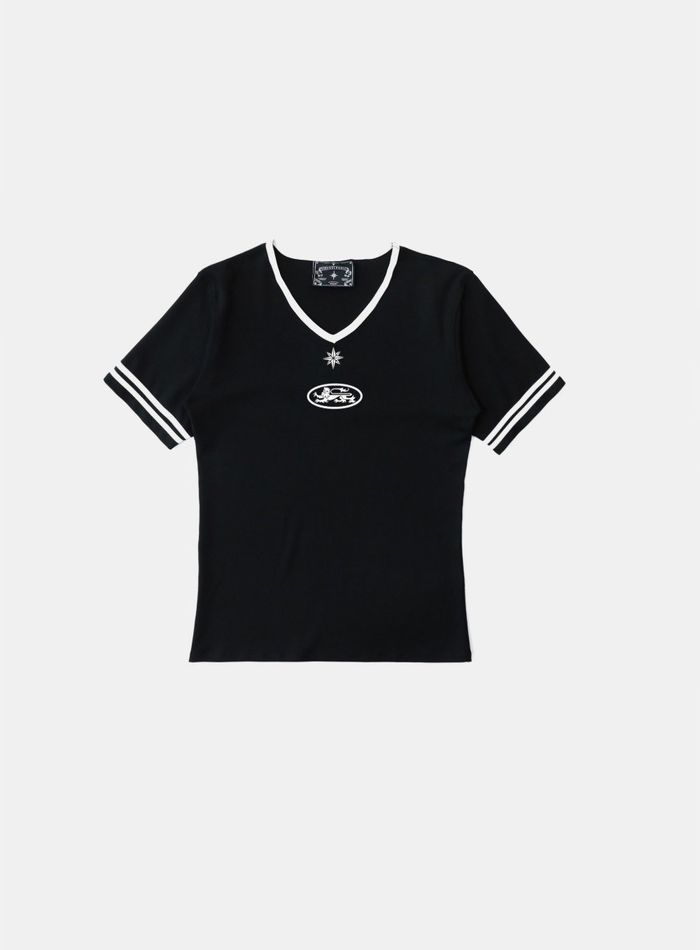 91 V-neck Jersey T-shirt - Black