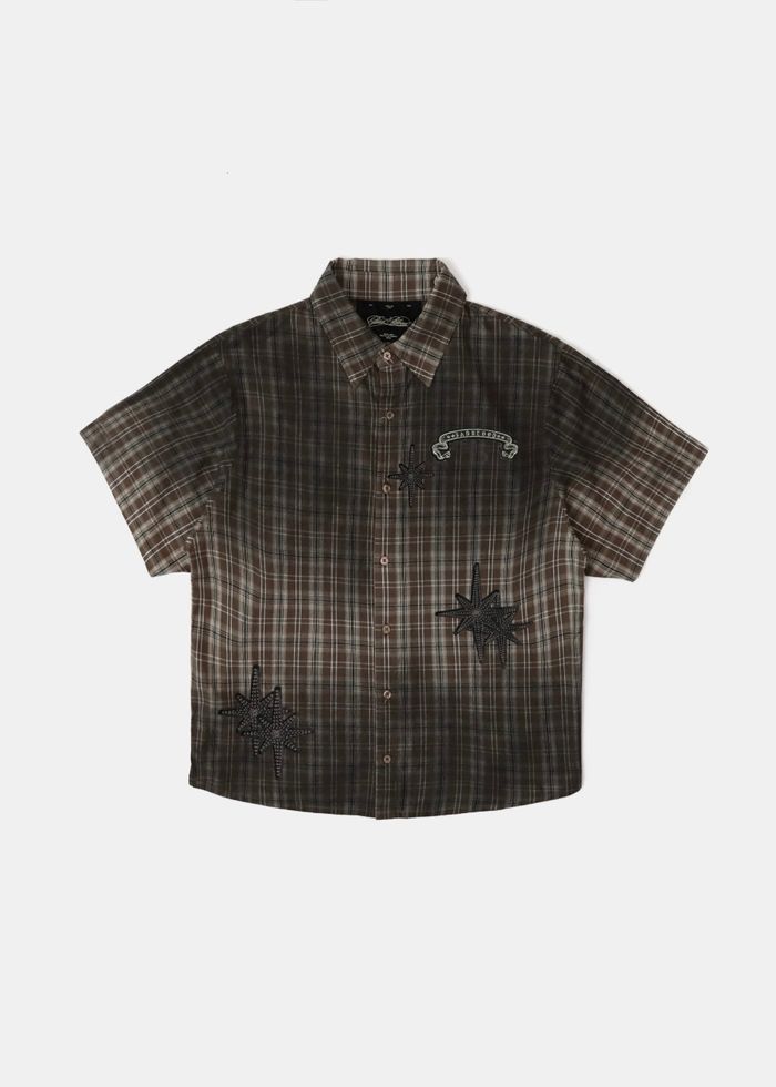 Cosmo Graphic Short Sleeve Shirt - Brown Check