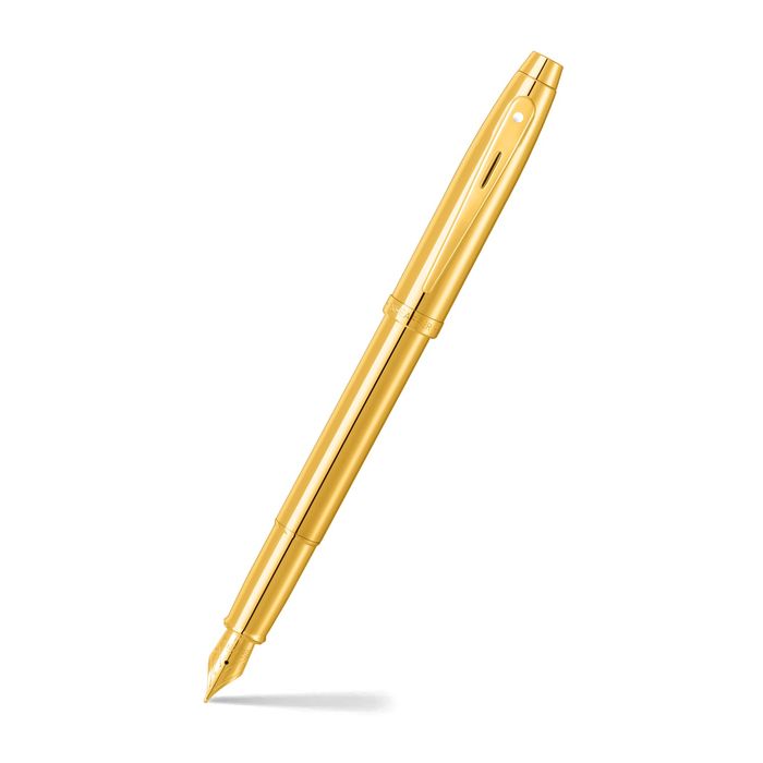 Sheaffer® 100 9372 Glossy PVD Gold Fountain Pen With PVD Gold Trim