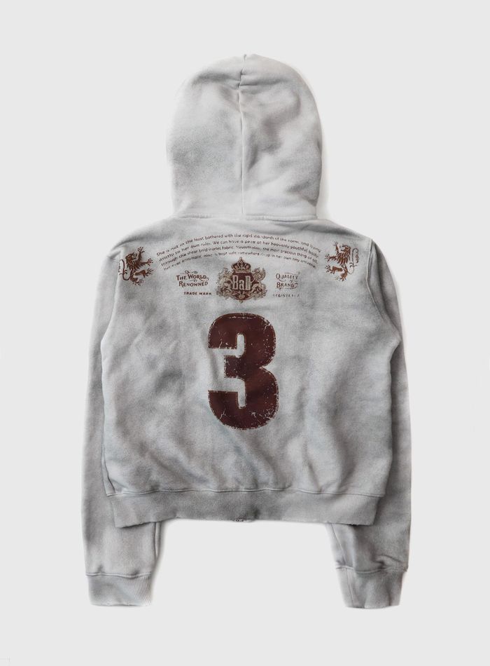 Royal Classic Distressed Hooded Zip-Up - White