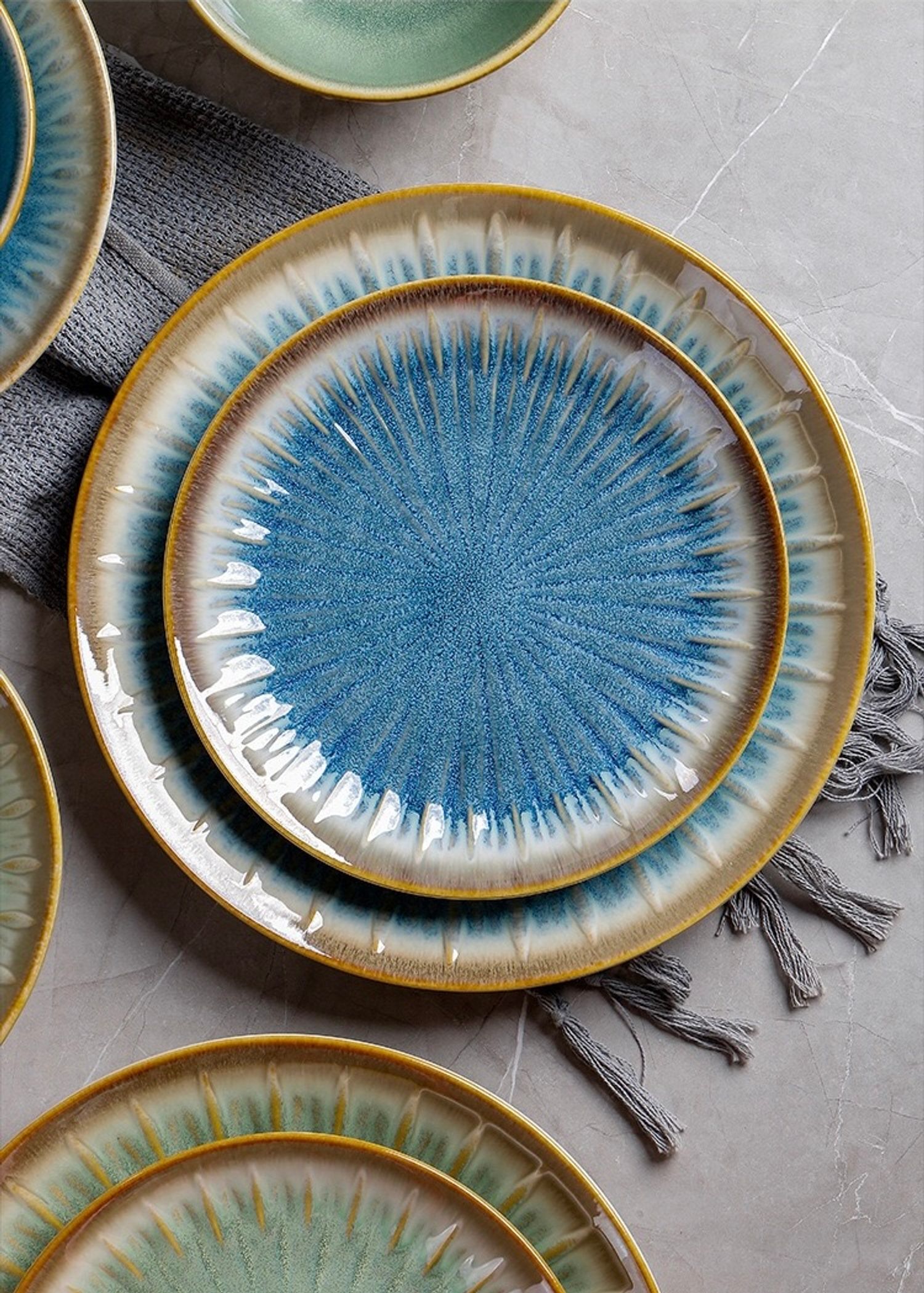 Elite брендийн суурь таваг цайвар цэнхэр 27.5 см