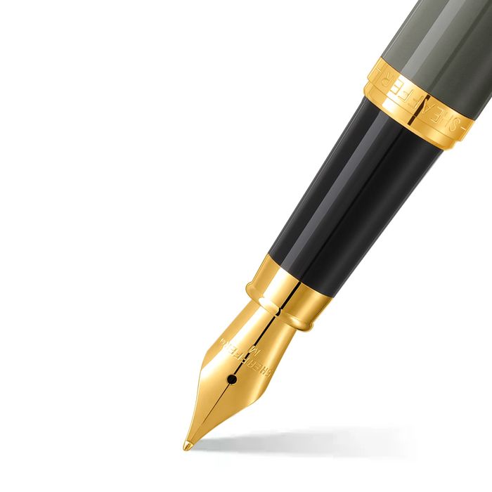 PEN SHEAFFER VFM E9427 LIGHT GREY WITH PVD GOLD TRIMS MEDIUM FP