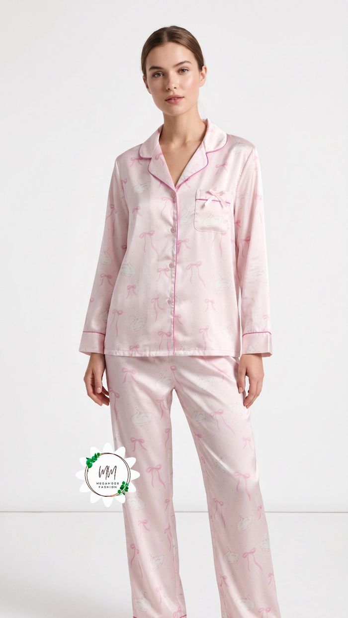 New trend pink silk pajama