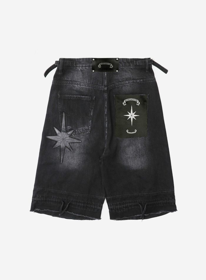 Convex Denim Long Bermuda Pants - Black