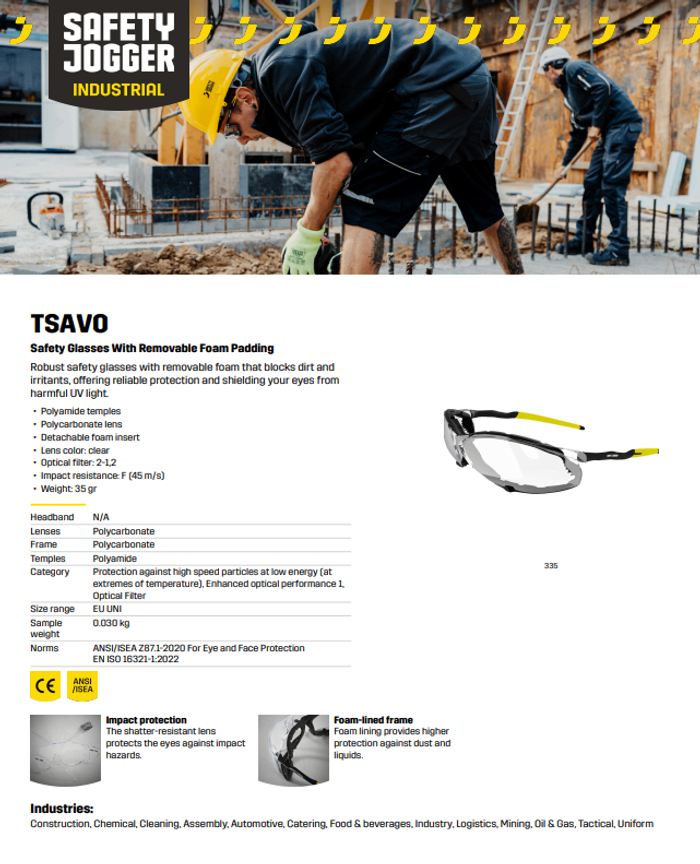 TSAVO Safety Glasses — Safety Jogger
