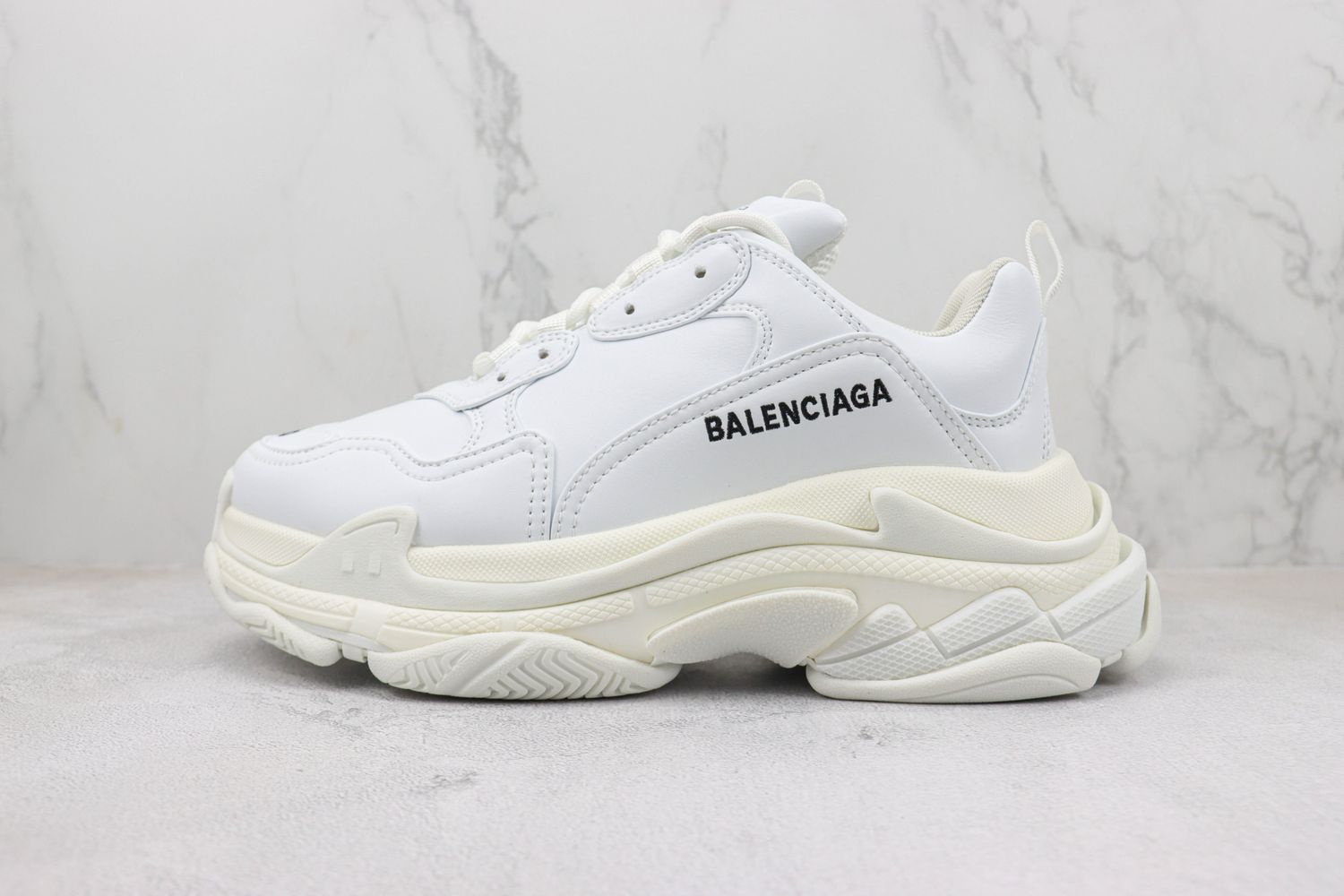 Balenciaga Triple S Synthetic Leather Triple White 