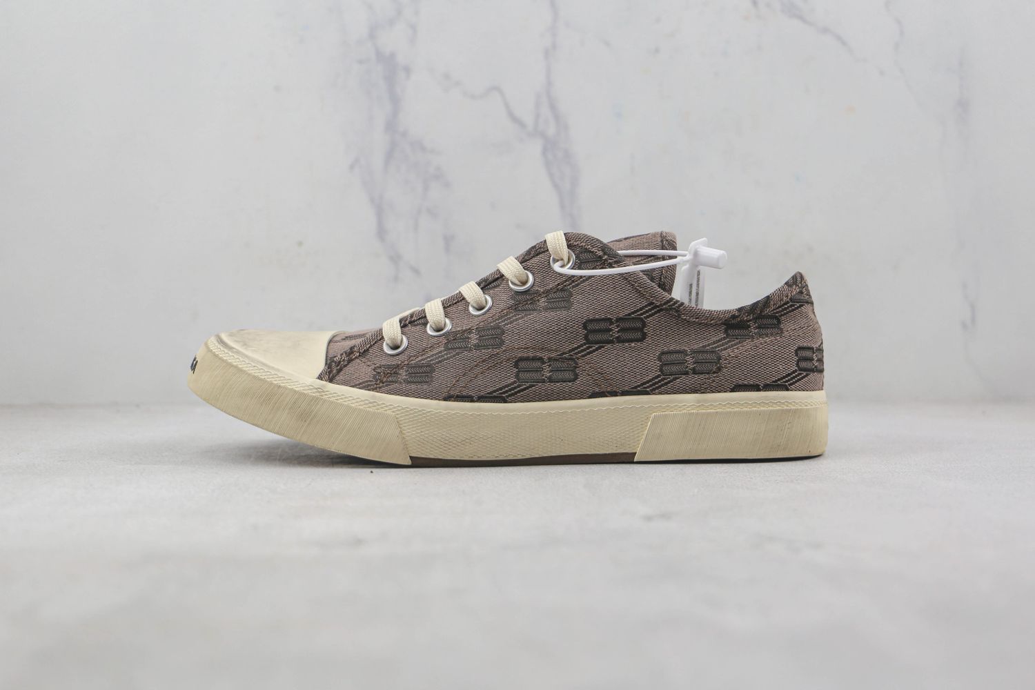 Balenciaga Paris Low Top BB Monogram Dark Beige Brown 