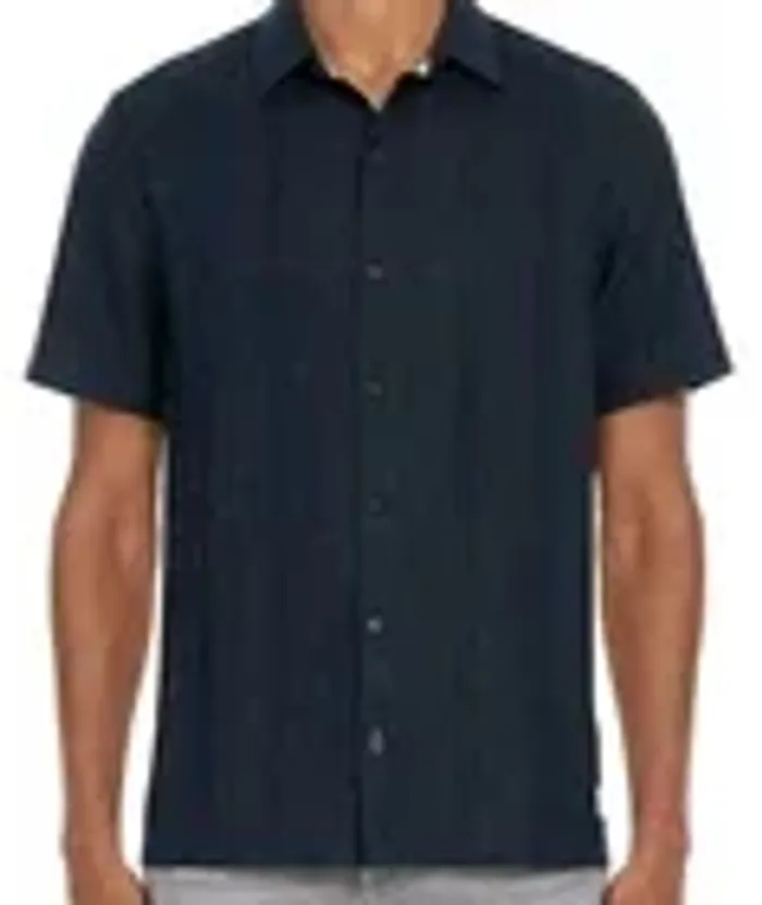 SHORT SLEEVE WOVEN, Blue, Size L