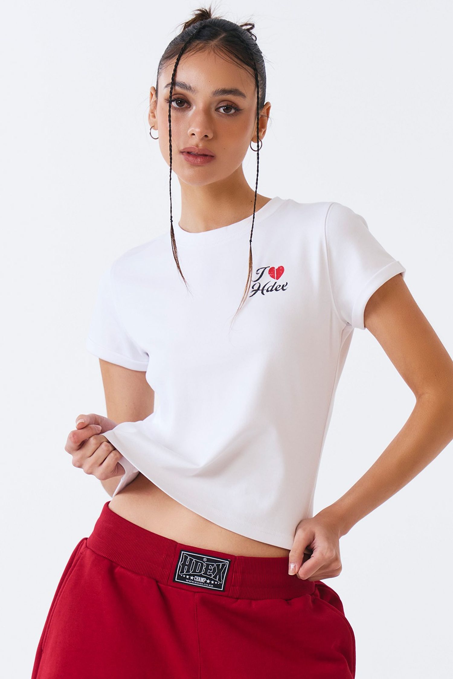 Women`s Round Heart Slim Fit Short Sleeve