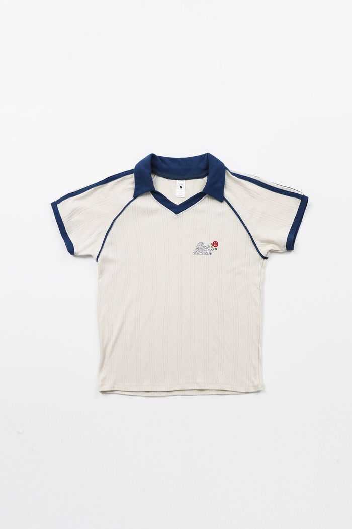 Pointelle Soccer Shirt – Blue