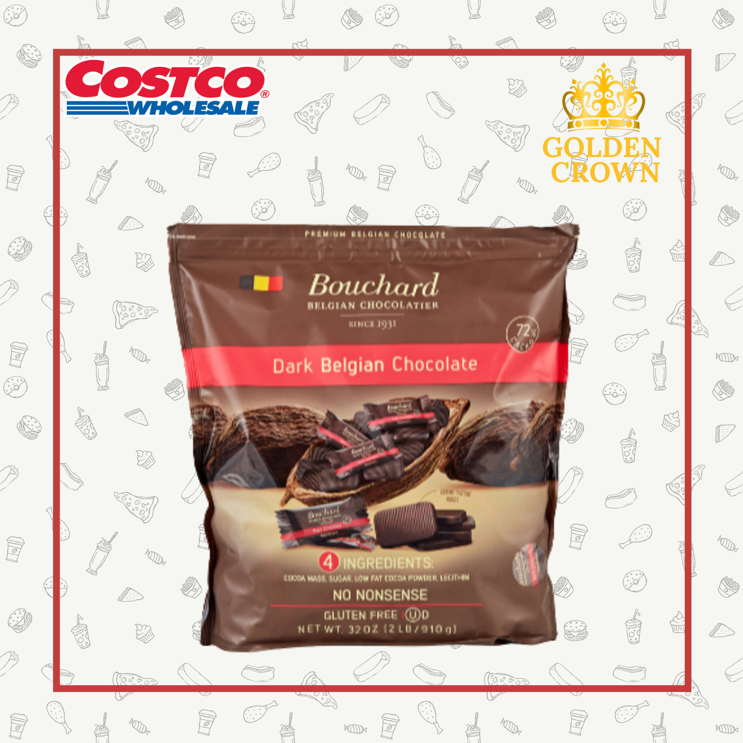 Bouchard chocolate 72% 910гр