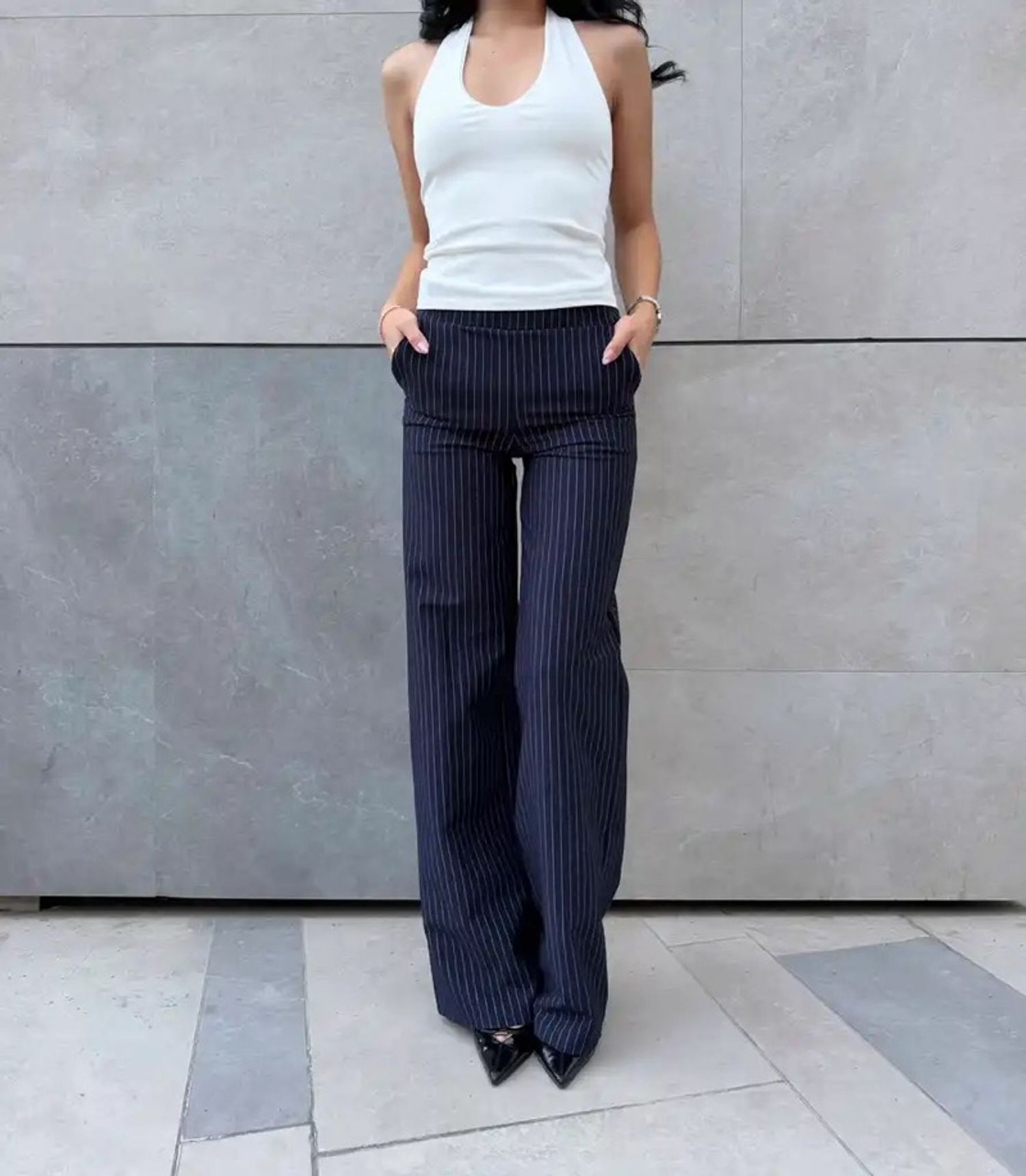 Wide leg pants /navy/