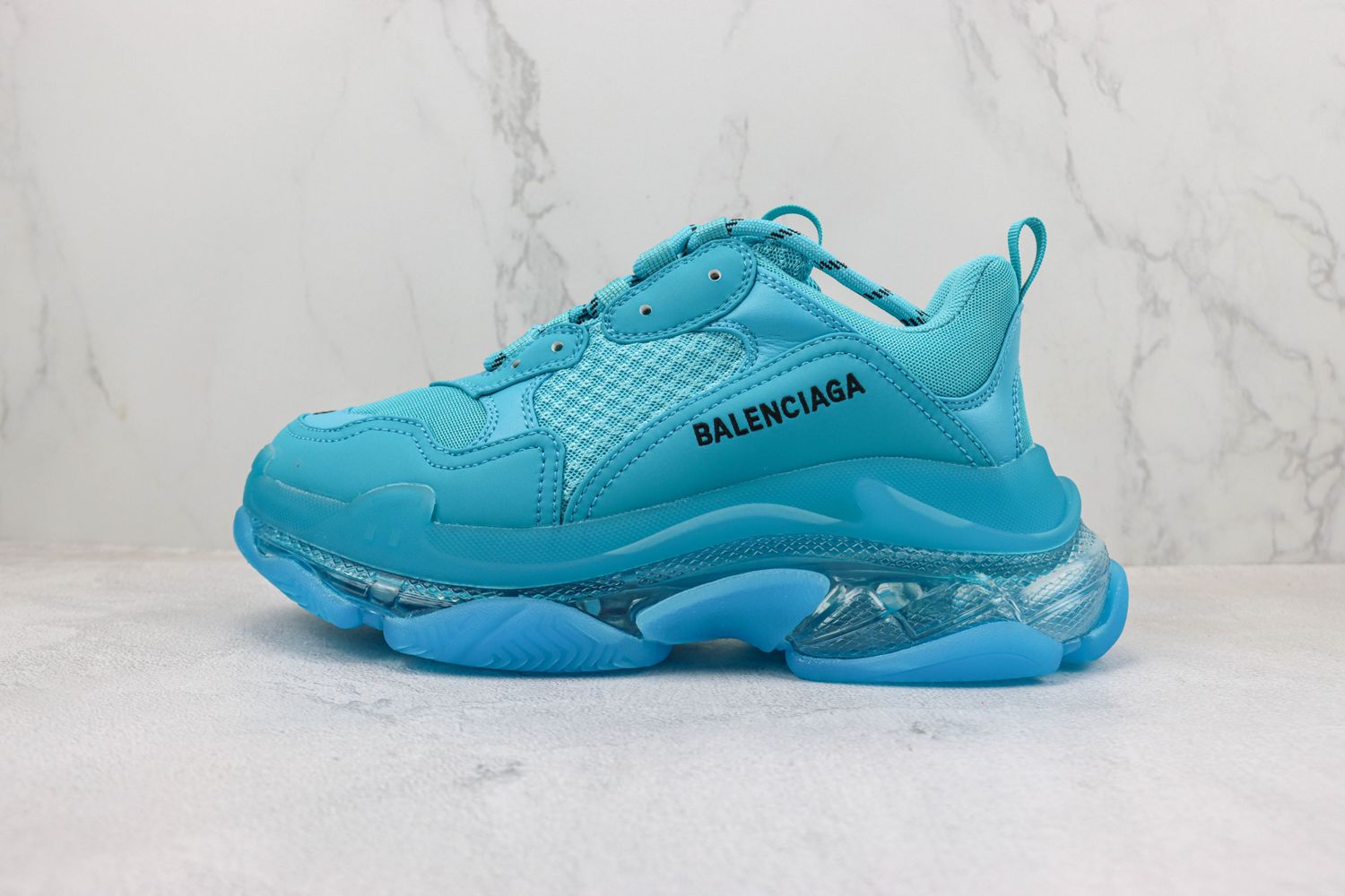 Balenciaga  Fabric Mesh Clear Sole Womens Triple S