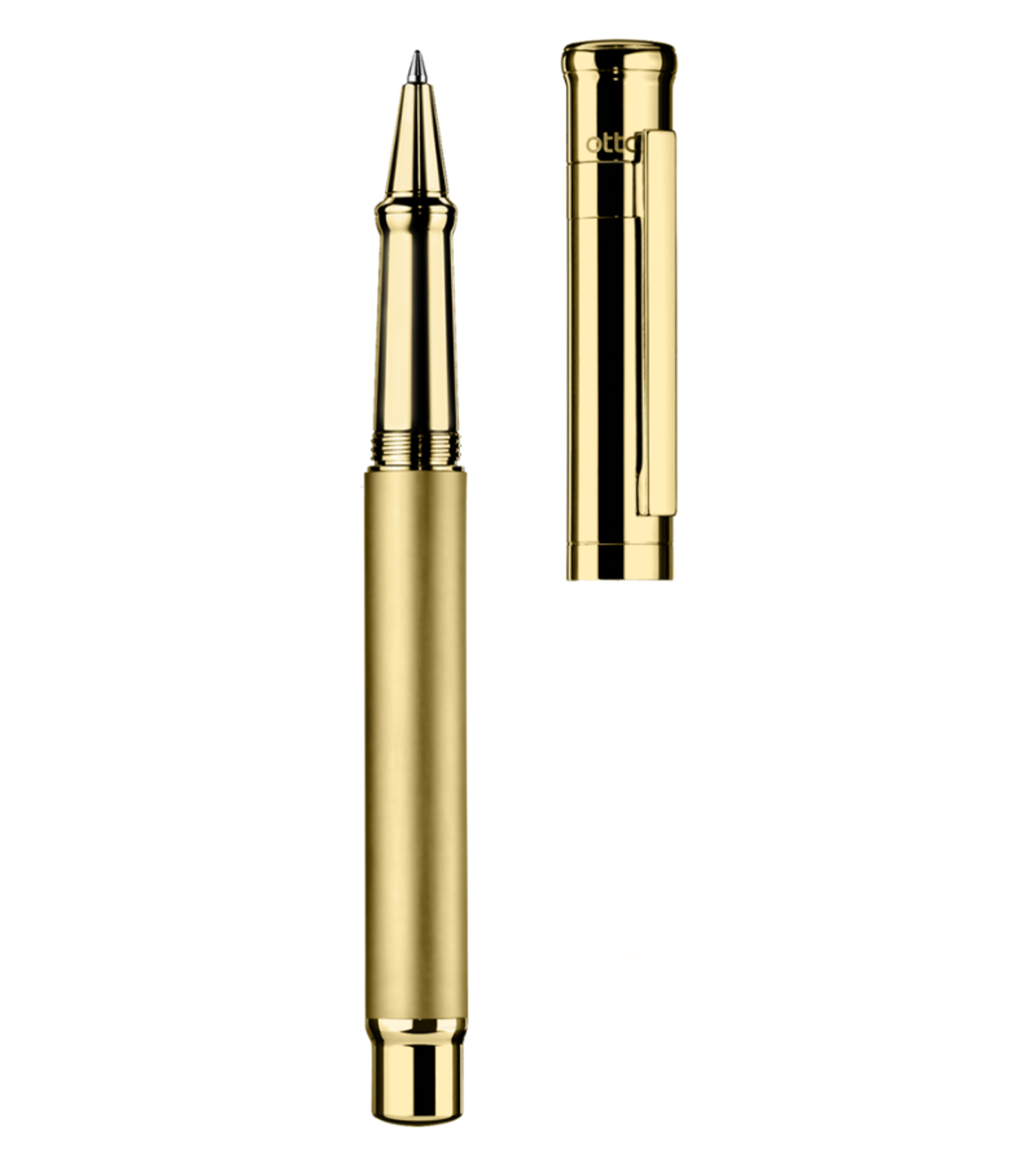 Otto-Hutt Design 04 Rollerball - Yellow gold, Barrel yellowgold plated matte, parts yellowgold plated shiny