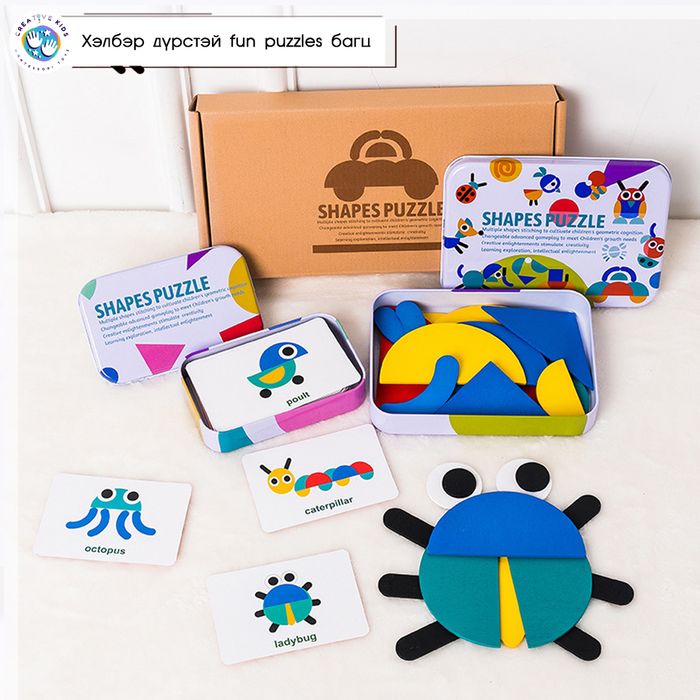 Хэлбэр дүрстэй fun puzzles багц