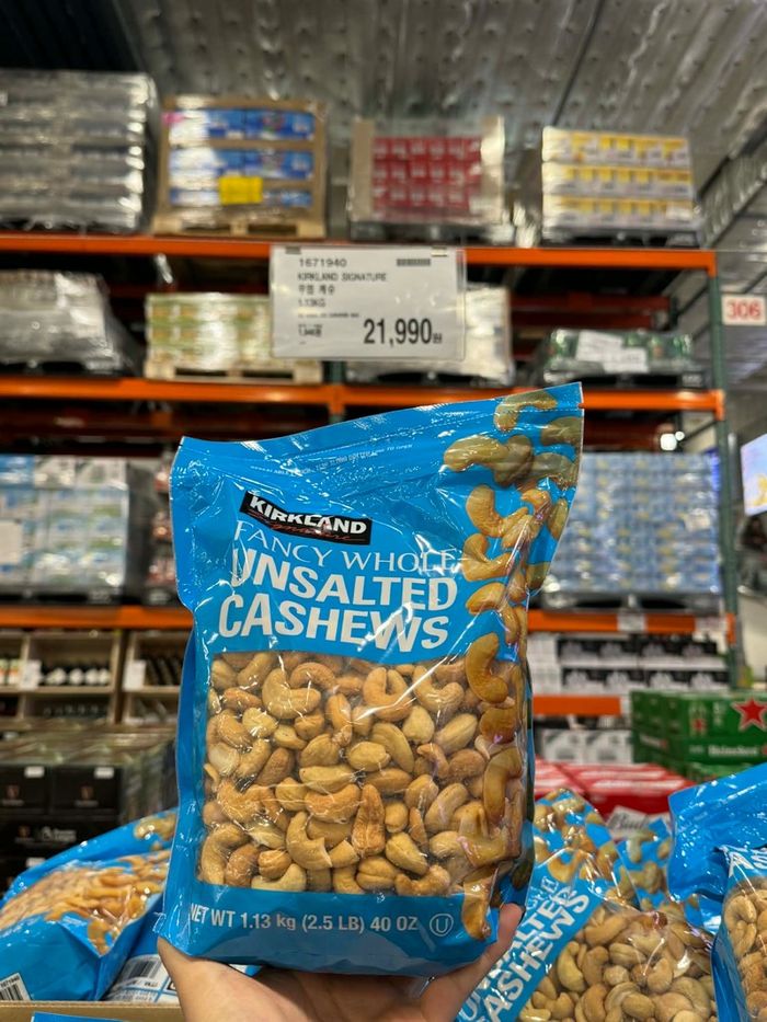 KS unsalted cashews 1.13kg