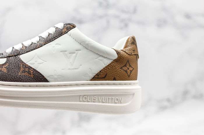Louis Vuitton LV Embossed Monogram Timeout Sneaker "white brown