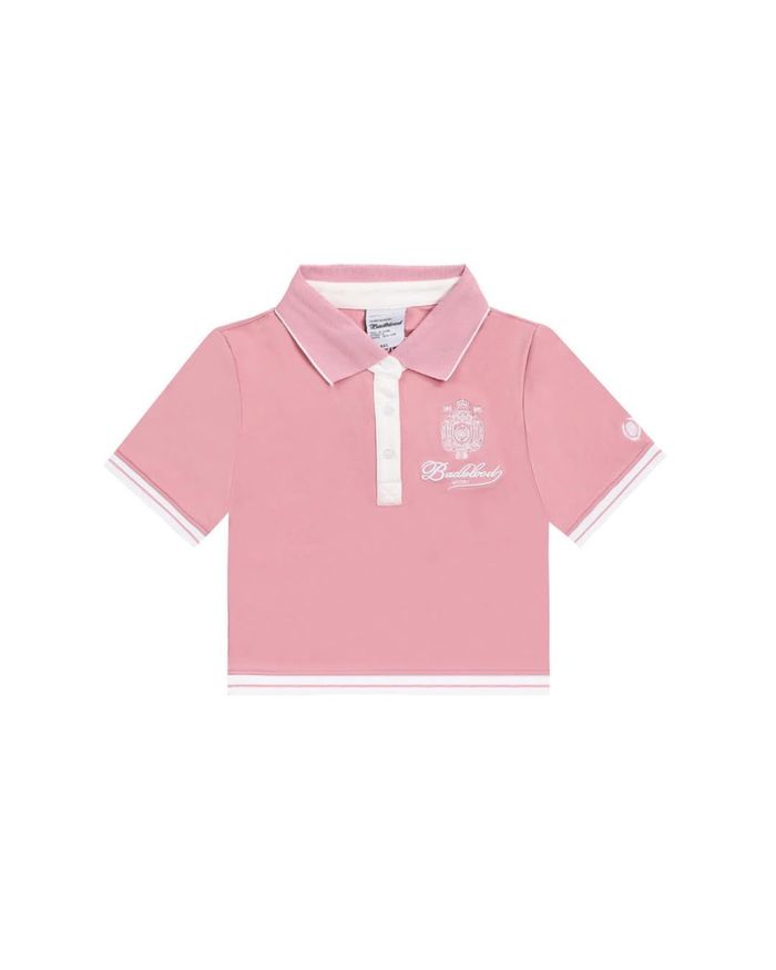 Classic Emblem 1/2 Polo Tee - Pink